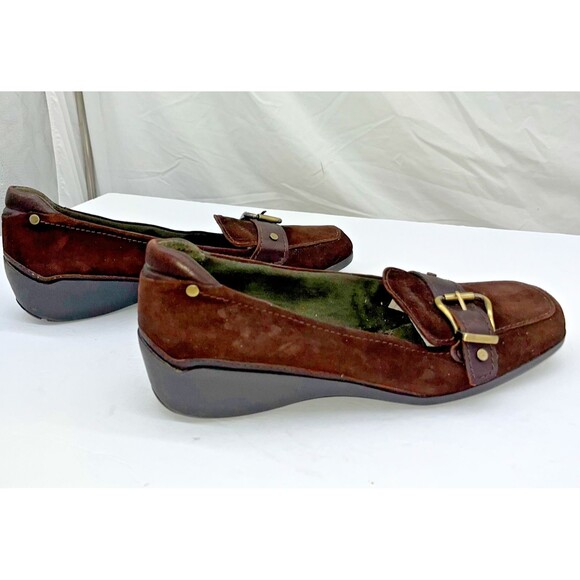 Liz Clairborne Belt Buckle Brown suede shoes 10 M - Picture 5 of 6